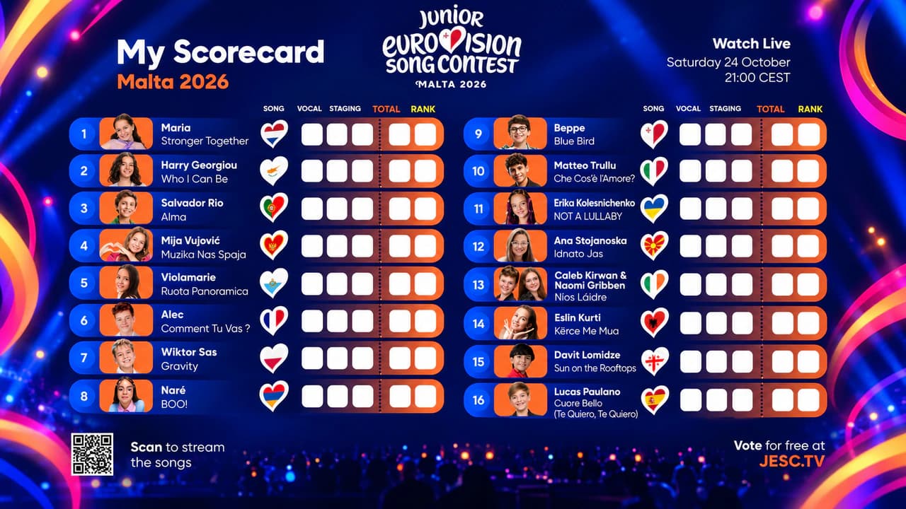 Two printable scorecard versions are available.